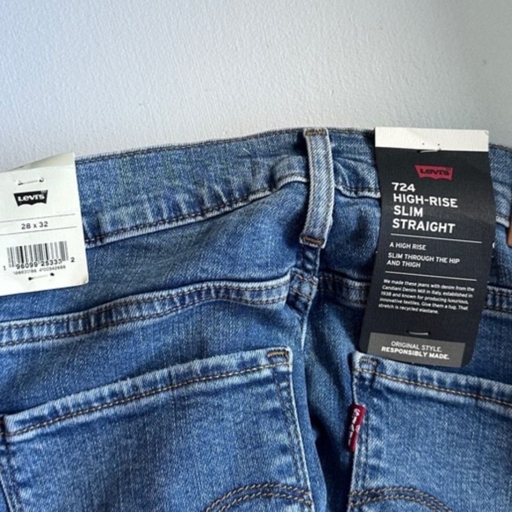Levi's 724 28x32 High Rise Straight Jeans NWT - Picture 5 of 7